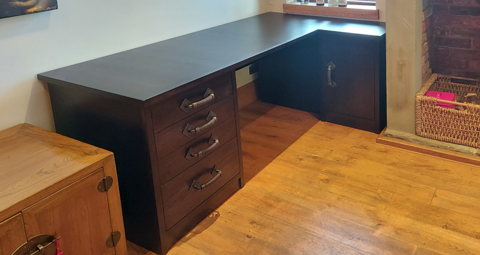 Custom design oak office desk